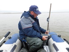 Промеры глубин в реке Няавтарка (Ямальский берег газопровода «Бованенково — Ухта») с помощью эхолота и GPS приемника