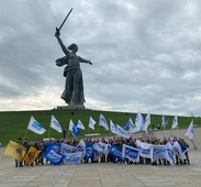 Мамаев курган. Поисковики почтили память погибших при обороне Сталинграда.